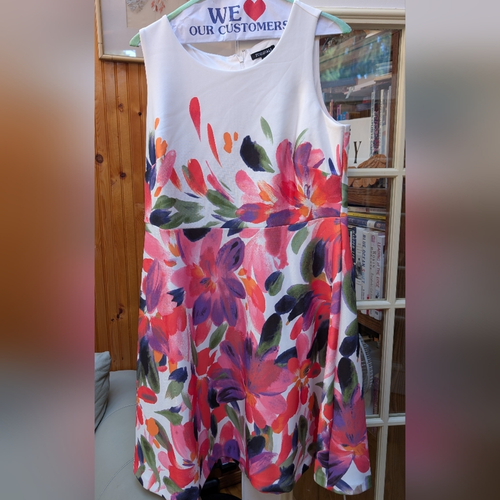 Roz & Ali Vibrant Floral Sleeveless Dress